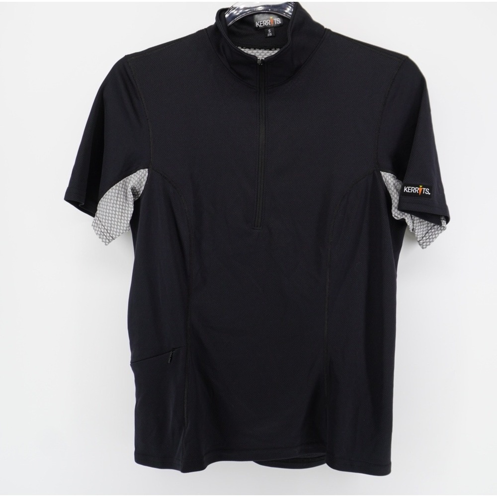 Kerrits Womens Black Quarter Zip Short Sleeve Equestrian Riding Top Size S